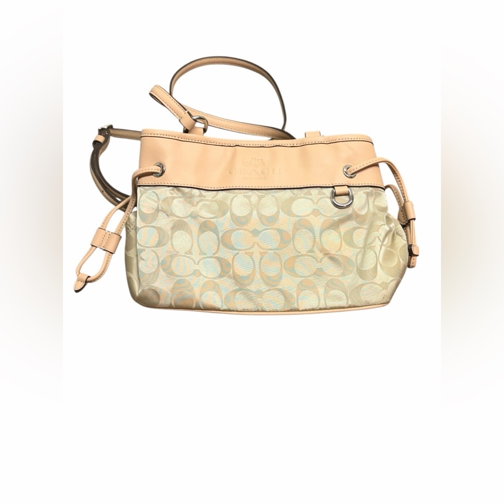 Coach Beige and Cream Shoulder Bag